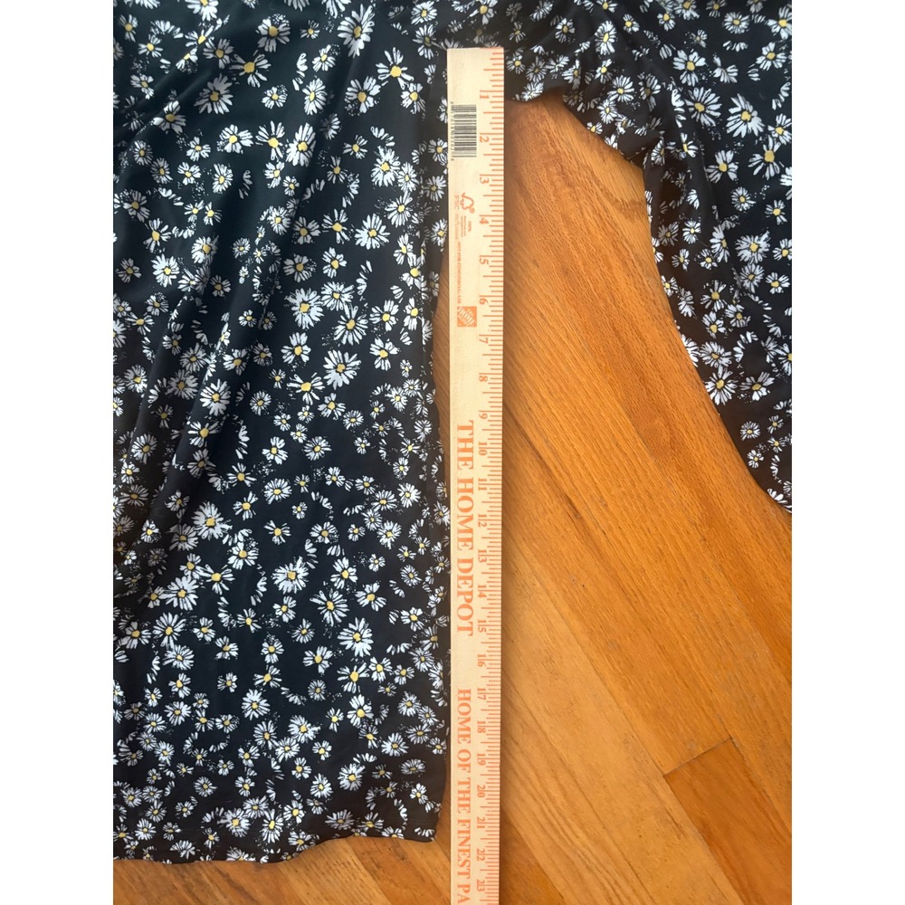Cuddl Duds Black Daisy Floral Sleeveless Wide Leg Jumpsuit Large - Picture 5 of 6
